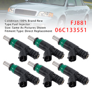 2002-2006 Audi A4/ Quattro V6 3.0L 6Pcs Fuel Injector 06C133551 Generic