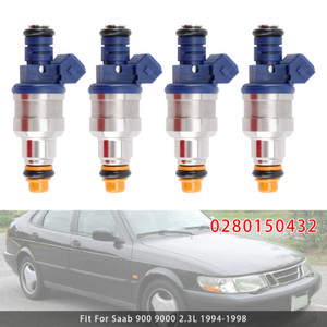 1994-1998 Saab 900 9000 2.3L 4Pcs Fuel Injector 0280150432 Generic