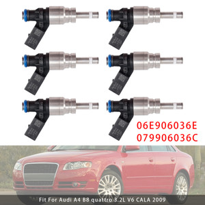 2005-2012 Audi A4 A5 A6 Q5 S6 S8 3.2L V6 6Pcs Fuel Injector 06E906036E 079906036C Generic