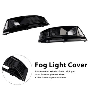 2016-2019 Audi A4 B9 S4 2PCS Black Front Bumper Foglight Grille Generic