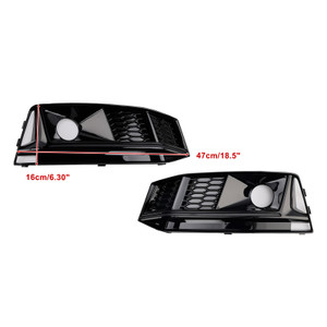 2016-2019 Audi A4 B9 S4 2PCS Black Front Bumper Foglight Grille Generic