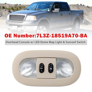 2004-2008 Ford F-150 Overhead Console w/ LED Dome Map Light & Sunroof Switch 7L3Z-18519A70-BA Beige Generic