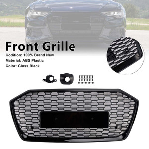 2019-2023 Audi A6 C8/ Sline/ S6 Without ACC RS6 Style Honeycomb Mesh Front Grille Generic