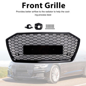 2019-2023 Audi A6 C8/ Sline/ S6 Without ACC RS6 Style Honeycomb Mesh Front Grille Generic