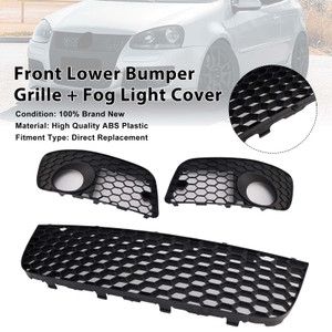 2006-2009 VW GOLF MK5 GTI 3PCS Front Lower Bumper Grille+Fog Light Cover Generic