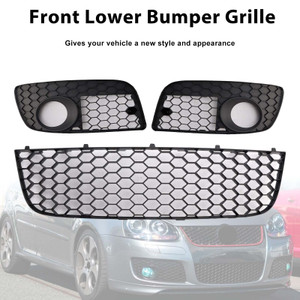 2006-2009 VW GOLF MK5 GTI 3PCS Front Lower Bumper Grille+Fog Light Cover Generic