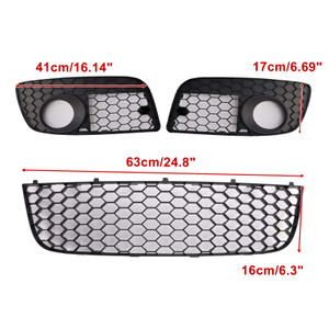 2006-2009 VW GOLF MK5 GTI 3PCS Front Lower Bumper Grille+Fog Light Cover Generic