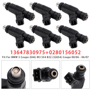 2001-2006 BMW E46 S54 M3 Z4 3.2 6Pcs Fuel Injector 13647830975 0280156052 Generic