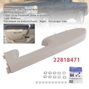 2010-2013 GMC Sierra 1500 Front Right Passenger Side Armrest Repair Kit 22818471 Gray/Titanium Generic