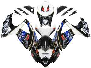 Fairings Suzuki GSXR 600 750 Black White Suzuki Racing  (2008-2009-2010)