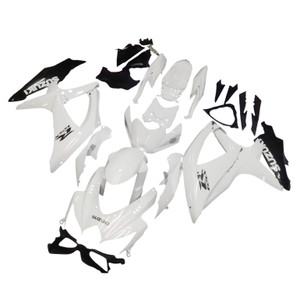 Fairings Suzuki GSXR 600 750 White Black GSXR Racing  (2008-2009-2010)