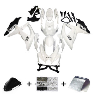 Fairings Suzuki GSXR 600 750 White Black GSXR Racing  (2008-2009-2010)