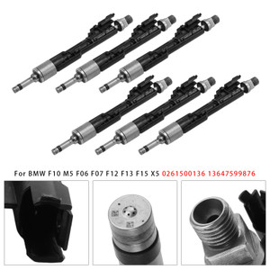 2011-2018 BMW F10 M5 F06 F07 F12 F13 F15 X5 6Pcs Fuel Injector 0261500136 13647599876 Generic