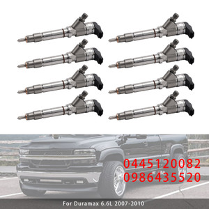 2007-2010 GMC Chevy SIERRA 2500 3500 HD 6.6L 8Pcs Fuel Injector 0445120082 0986435520 Generic