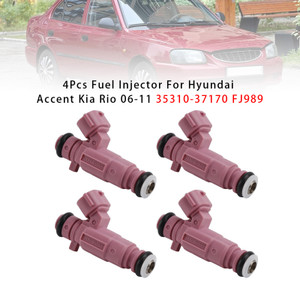 2006-2011 Hyundai Accent L4 1.6L 4Pcs Fuel Injector 35310-37170 FJ989 Generic