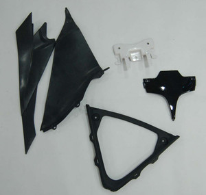 Fairings Suzuki GSXR 600 750 Black & Red Flame Racing  (2008-2009-2010)