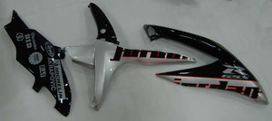 Fairings Suzuki GSXR 600 750 Black Silver Jordan Racing  (2008-2009-2010)
