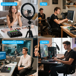 V8s Sound Card Live Sound Card Set BM800 Condenser Microphone for Podcast Record
