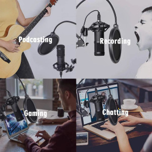 BM800 USB Condenser Microphone for PC Studio Microphone Kit Podcasting Recording