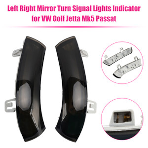 2003-2012 Volkswagen Jetta Golf Passat EOS MK5 Pair Side Mirror Indicator Turn Signal Light 1K0949101 Smoke Generic