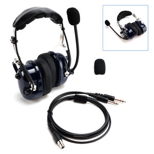 Pilot Noise-Cancelling Headset with 6.3/5.2mm GA Plugs Universal for Aircraft