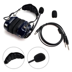 Pilot Noise-Cancelling Headset with 6.3/5.2mm GA Plugs Universal for Aircraft