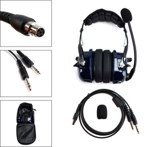 Pilot Noise-Cancelling Headset with 6.3/5.2mm GA Plugs Universal for Aircraft