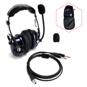 Pilot Noise-Cancelling Headset with 6.3/5.2mm GA Plugs Universal for Aircraft