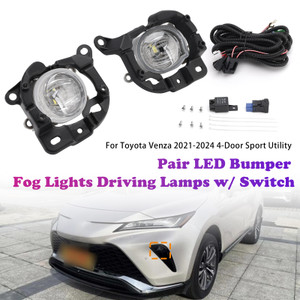 2021-2024 Toyota Venza 4-Door Sport Utility Pair LED Bumper Fog Lights Driving Lamps w/ Switch TO1038271 Generic