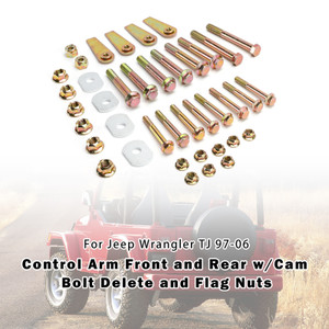 1997-2006 Jeep Wrangler TJ Control Arm Front and Rear w/Cam Bolt Delete and Flag Nuts RO-0034/1025/1030 Generic