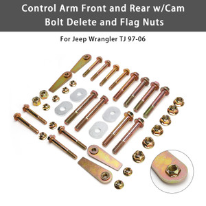 1997-2006 Jeep Wrangler TJ Control Arm Front and Rear w/Cam Bolt Delete and Flag Nuts RO-0034/1025/1030 Generic
