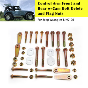 1997-2006 Jeep Wrangler TJ Control Arm Front and Rear w/Cam Bolt Delete and Flag Nuts RO-0034/1025/1030 Generic