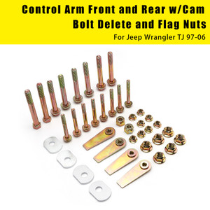 1997-2006 Jeep Wrangler TJ Control Arm Front and Rear w/Cam Bolt Delete and Flag Nuts RO-0034/1025/1030 Generic