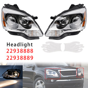 2007-2012 GMC Acadia Left+Right HID Headlight 22938888 22938889 Generic