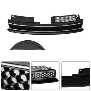 2010-2014 Volkswagen Golf MK6 GTI Style Front High Bar Black Chrome Trim Grille 5K0-853-651-AL-QWA Generic