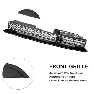 2011-2014 Volkswagen Jetta Wagon MK6 GTI Style Front High Bar Black Chrome Trim Grille 5K0-853-651-AL-QWA Generic
