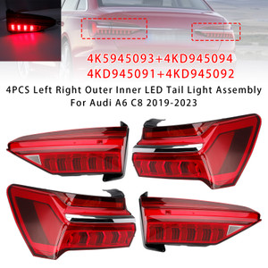 2019-2023 Audi A6 C8 4PCS Left Right Outer Inner LED Tail Light Assembly 4KD945093 4K5945093 Generic