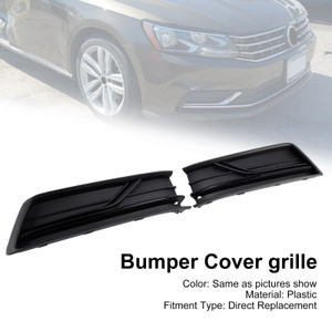 2016-2019 VW Passat B8 2PCS Front Left and Right Side Fog Light Cover Gloss Black Generic