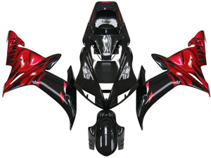 Fairings Yamaha YZF-R1 Black Red Tribal  R1 Racing (2002-2003)