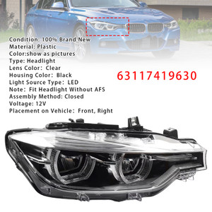 2016-2019 BMW 3 Series F30 320i 330i 340i Right LED Headlight 63117419630 Generic