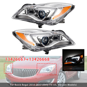 2014-2017 Buick Regal HID Xenon Left+Right Headlight 13426667 13426668 Generic