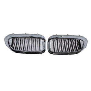 2017-2020 BMW 5 Series G30 G31 Double Slat Front Kidney Grille Gloss Black Generic
