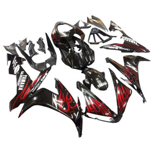 Fairings Yamaha YZF-R1 Black & Red Flame R1 Racing (2004-2006)