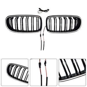 2009-2011 BMW 3 Series E90/E91 Double Rib Front Kidney Grille Gloss Black Generic