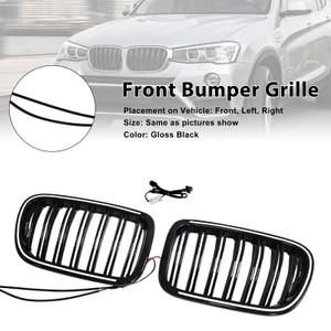 2010-2014 BMW X3/X4 F25/F26 Front Bumper Kidney Grille Gloss Black Generic