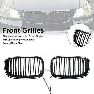2007-2014 BMW X5 X6 Front Bumper Kidney Grille Gloss Black Generic