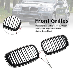 2007-2014 BMW X5 X6 Front Bumper Kidney Grille Gloss Black Generic