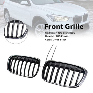 2016-2019 BMW X1 F48 F49 2PCS Gloss Black Front Kidney Grille Generic