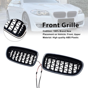 2009-2017 BMW 5-Series F10 F11 Kidney Bumper Grille Gloss Black Generic