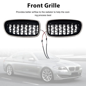 2009-2017 BMW 5-Series F10 F11 Kidney Bumper Grille Gloss Black Generic